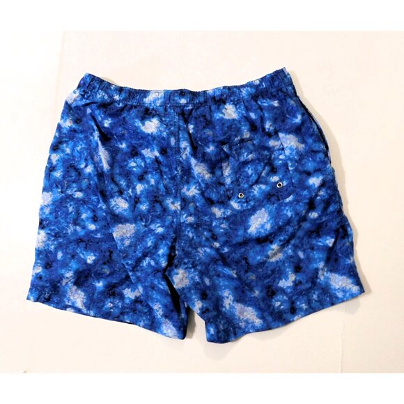 Perry Ellis America Active Swim Shorts Mens XL Blue Abstract Mesh Lining Nylon - Picture 3 of 5